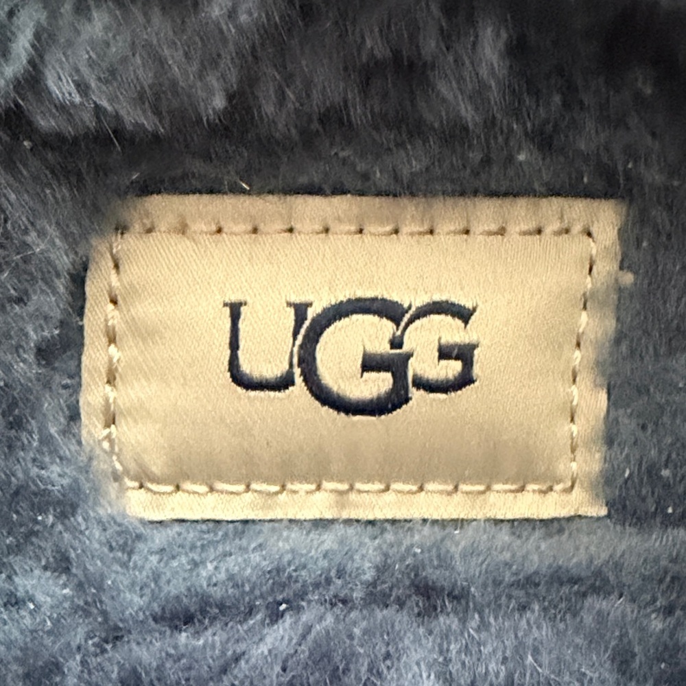 UGG mens Navy Blue Plush Slip-On Slippers - Picture 5 of 5
